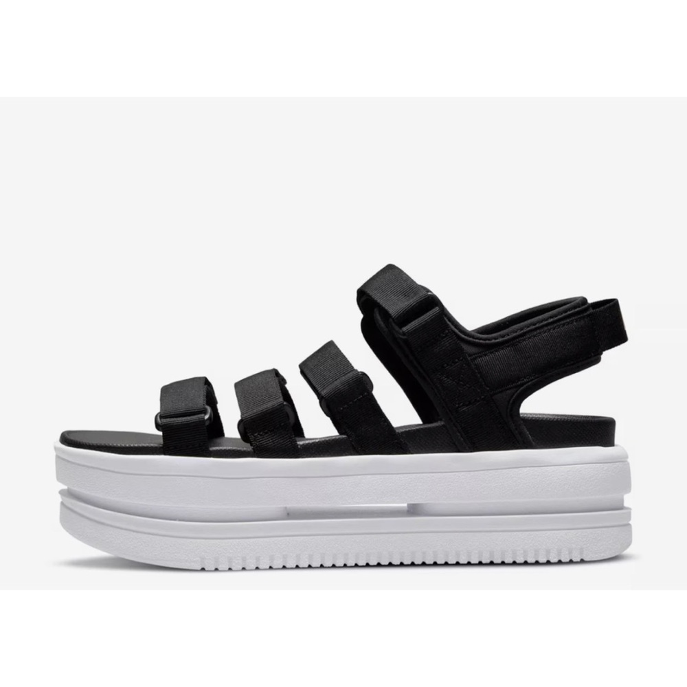 Nike Black and White Platform Sandals